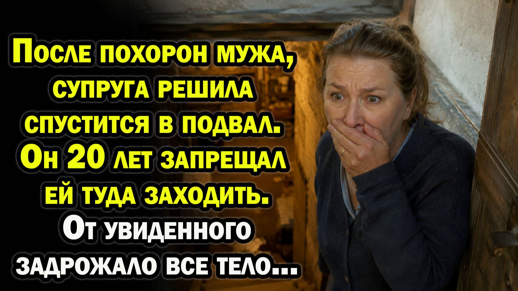 После похорон мужа, супруга решила спустится в подвал. Он 20 лет запрещал ей туда заходить.