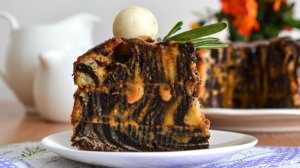 Смотрите какой разрез! 🍰 Рецепт простого торта Зебра с вареной сгущенкой.