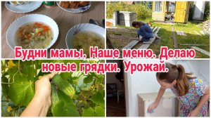 Будни мамы// Наше меню// Делаю новые грядки// Урожай