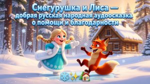 ❄️🦊✨ Снегурушка и Лиса — добрая русская народная аудиосказка о помощи и благодарности 🌲🏠