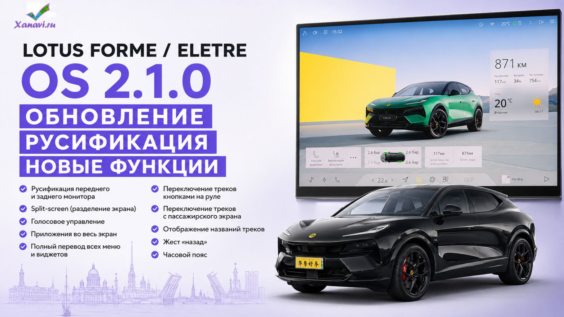 Lotus ForMe\Eletre OS 2.1.0 - русификация,приложения во весь экран,разделение экрана,часы обновление
