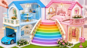💖💙 Постройте волшебный розово-синий дом Барби со спальней с кроватью размера «queen-size» для д