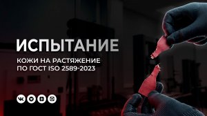 Испытание кожи на растяжение по ГОСТ 938.11-69.