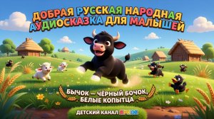 🐂✨ Бычок — чёрный бочок, белые копытца — добрая русская народная аудиосказка для малышей 🌾🐾