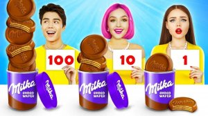 100 СЛОЕВ ШОКОЛАДНОЙ ЕДЫ ЧЕЛЛЕНДЖ _ Вкусный баттл с шоколадом на 24 ЧАСА