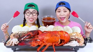 Пряный лобстер с морепродуктами Мукбанг