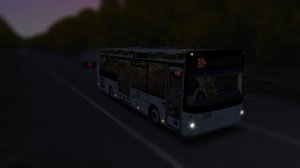 Едем вечером на 750 мазе по 304 маршруту. Карта Чистогорская область, omsi 2 steam edition.