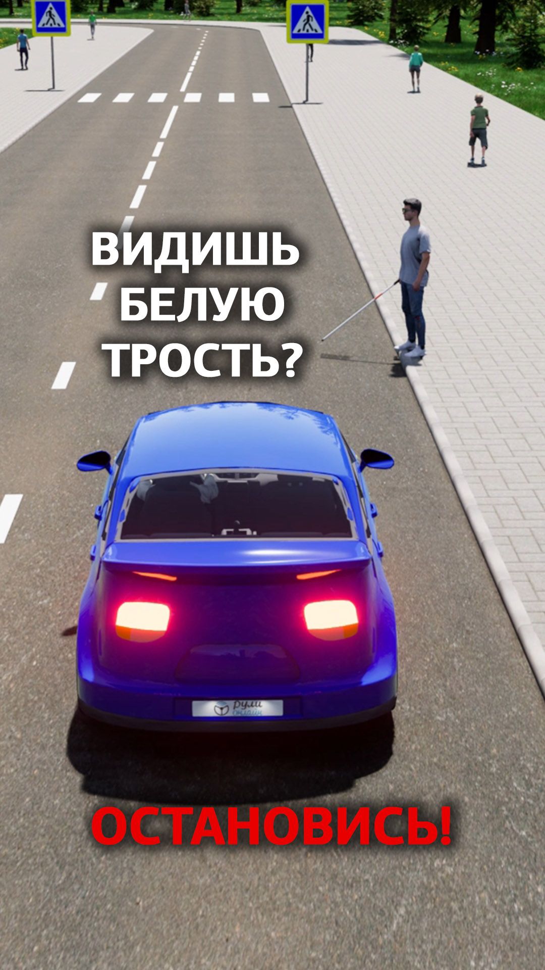 Видишь белую трость? Остановись!