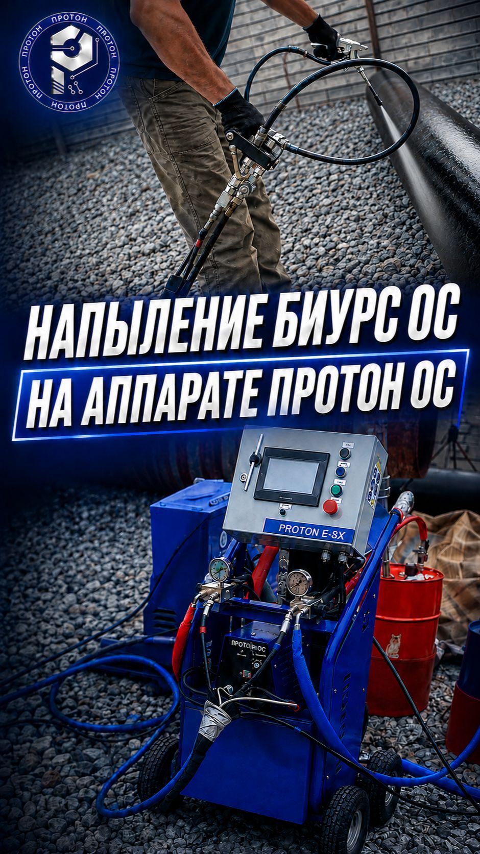 Напыление БИУРС ОС на аппарате ПРОТОН ОС