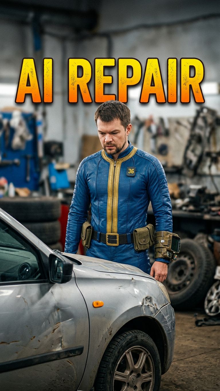 Когда доверил ремонт авто нейросети 🤖🚗 Скетч