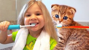 Диана и её Утренняя рутина с Котенком