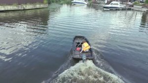 Обкатка построенной лодки из ПНД в Калининграде. Проект Север 380