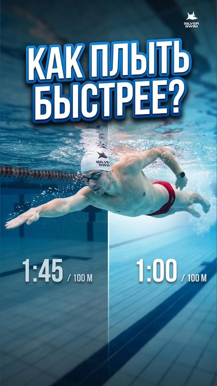 Как плавать быстрее? 100 метров от 1:45 -  1:00!
