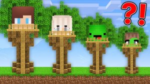 Друзья  и  КРОШЕЧНЫЙ домик на дереве против ГИГАНТСКОГО - Майнкрафт Minecraft!