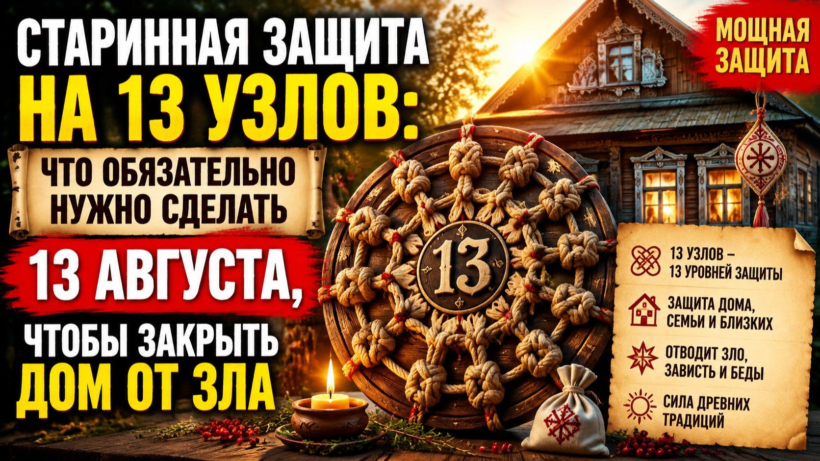 Старинная защита на 13 узлов. Что важно сделать 13 августа.