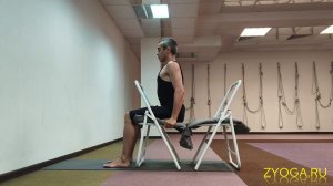 Пурвоттанасана на 2 стульях Айенгара / Purvottanasana on 2 Iyengar chairs