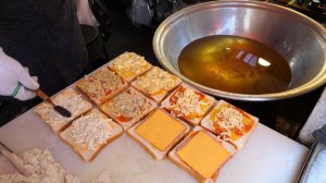 рыбный пирог тост, бутерброд - корейская уличная еда
