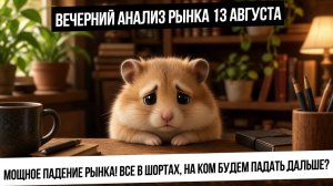 Вечерний анализ рынка 13 августа. Мощное падение рынка! Что будет дальше, если все в шортах?
