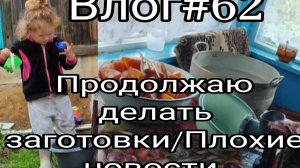 Влог#62. Продолжаю делать заготовки/Плохие новости.