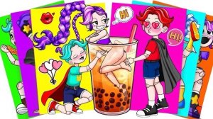 LILY LOVEBRAIDS HAS A GIANT BUBBLE TEA - Poppy Playtime 5 | Sticker Book DIY