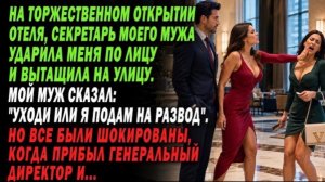 На открытии отеля секретарша ударила жену босса — её истинная личность шокировала всеx!