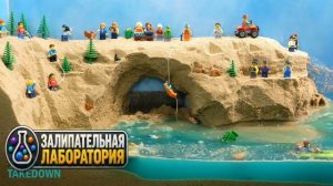 Цунами разрушает туристическую локацию Lego с морской пещерой: эксперимент с волновой машиной и прор