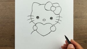 Как легко нарисовать Hello Kitty карандашом — урок рисования для начинающих