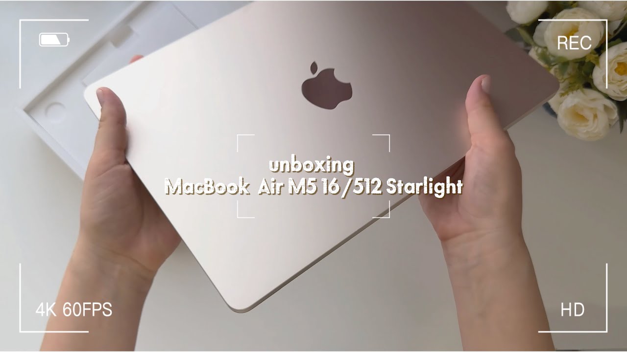Unboxing MacBook Air M5 16/512 Starlight