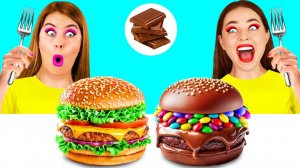 Челлендж. Шоколадная Еда vs Настоящая еда _ Смешные Челленджи