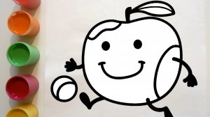 РАСКРАШИВАЕМ И УЧИМ ЦВЕТА. Раскраска Яблоко для детей/ Apple coloring page | Kapelka