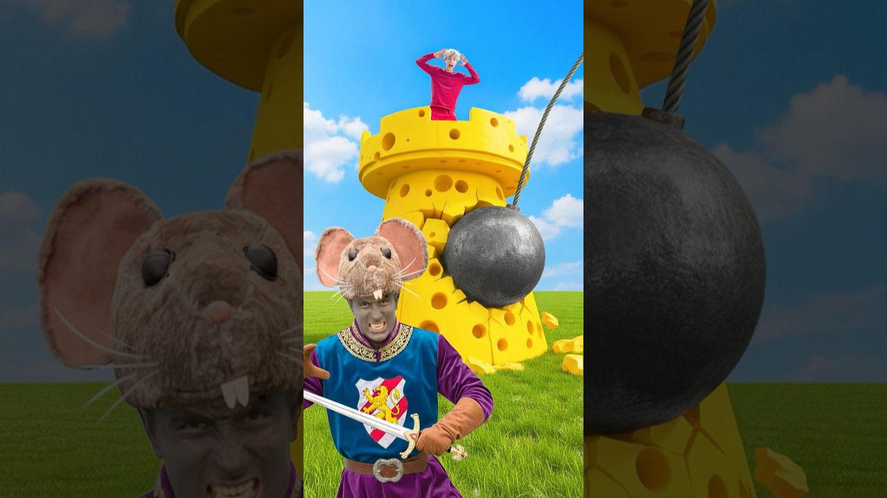 Сырная башня дом против мышей 🏰🧀🐭 #Челлендж #ВладА4 #А4 #ВладБумага #Детям