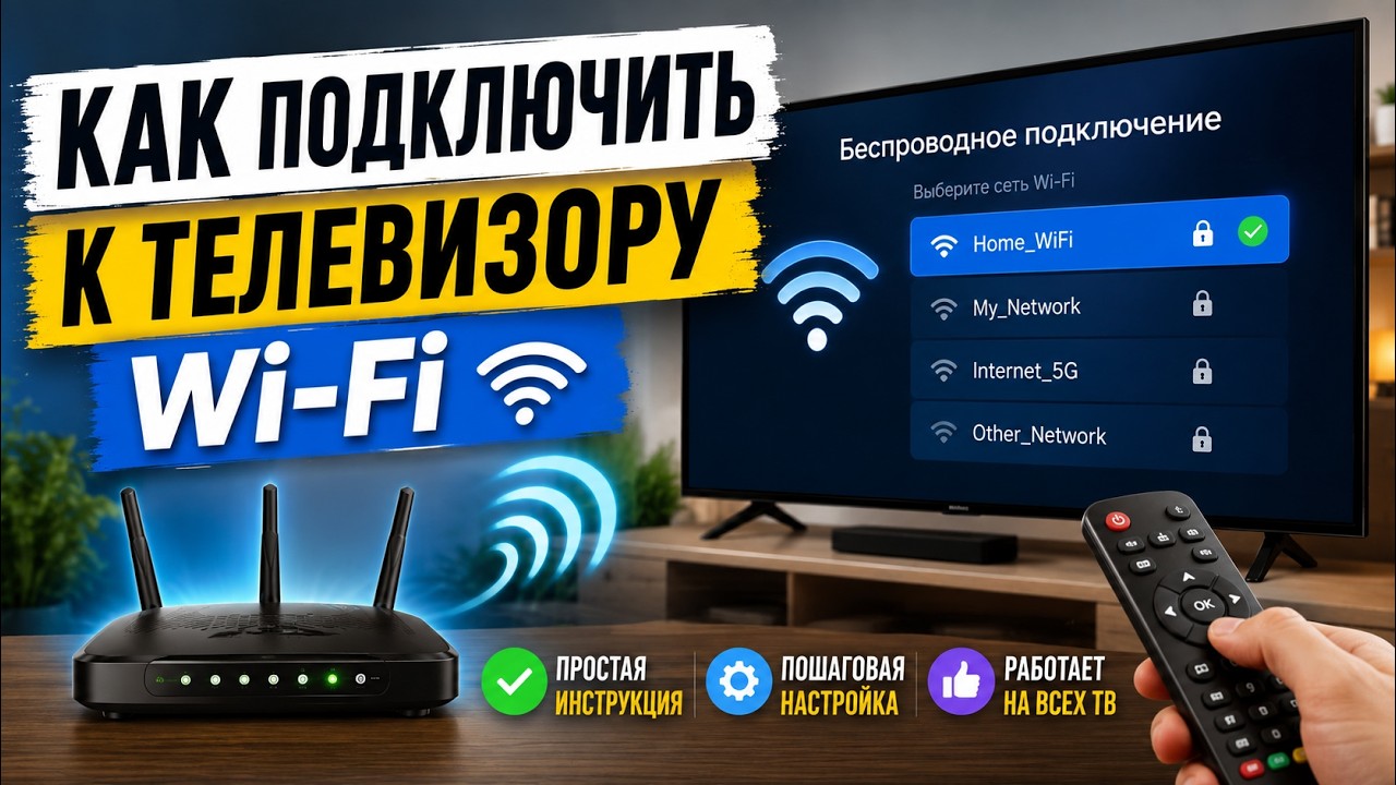 Как подключить WI-FI  к телевизору