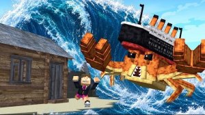 ГИГАНТСКОЕ ЦУНАМИ НАКРЫЛО МАЙНКРАФТ! 🌊😱 КРАБТАНИК НАПАЛ!