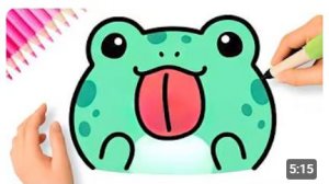 КАК НАРИСОВАТЬ ОЧЕНЬ ПРОСТУЮ И ЛЕГКУЮ ЛЯГУШКУ В СТИЛЕ КАВАИ 🐸👅