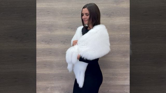 Вязанный Белый меховой палантин из меха песца, 177