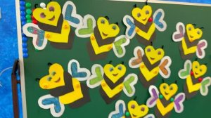 «Пчелки» аплкация 3D из шести сердечек, у подготовишек к Медовому Спасу Funny Ant Malahovka