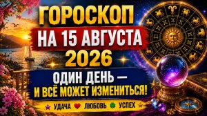 Гороскоп на 15 августа 2026 🔮 Один день — и всё может измениться!