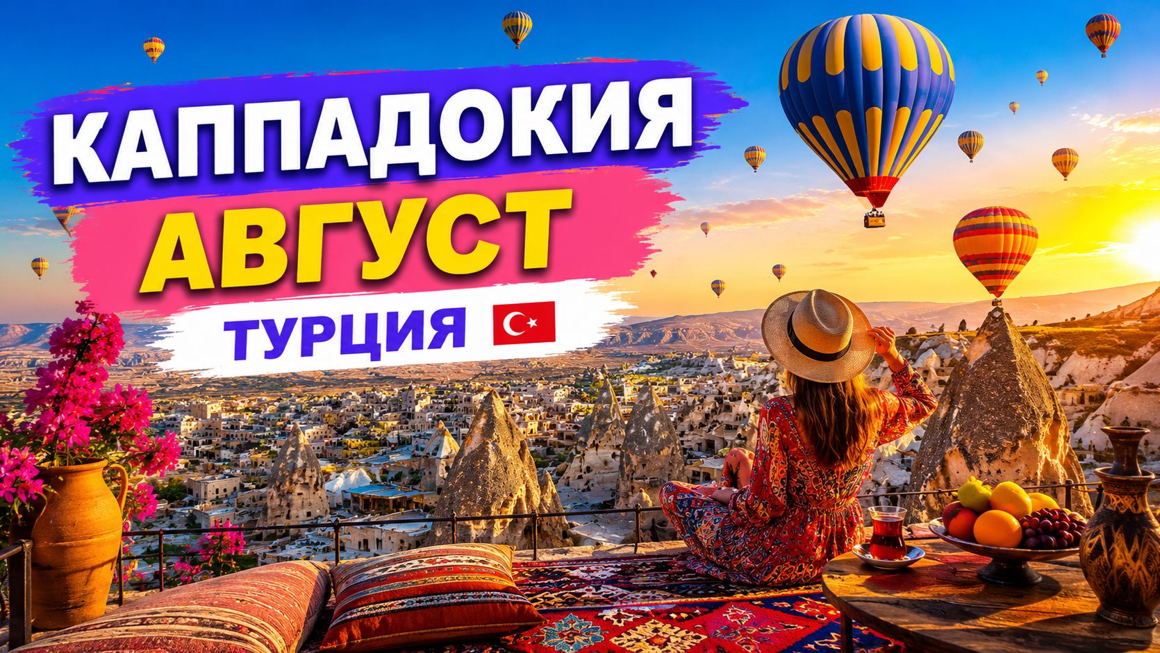 Каппадокия в августе 🇹🇷🎈 Волшебная Турция с высоты воздушных шаров! #alanyasg🌊