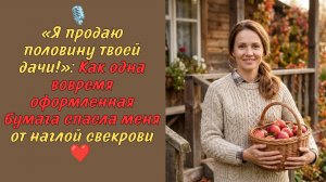 «Я продаю половину твоей дачи!»: Как одна вовремя оформленная бумага спасла меня от наглой свекрови.