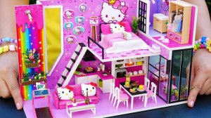 Миниатюрный кукольный домик Hello Kitty своими руками №2 ~ Спальня и ванная комната