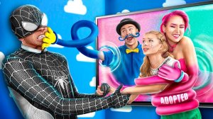 Меня удочерил Spider-Man! Mommy Long Legs и Daddy Long Legs против Майлза Моралеса!