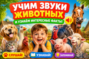 Учим звуки животных и узнаём интересные факты