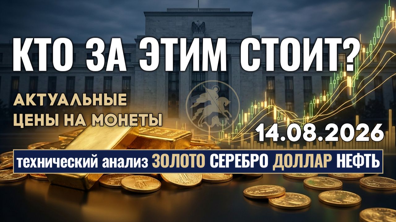 Кто тайно скупает золото прямо сейчас? Анализ рынка золота, серебра, нефти, доллара 14.08.2026 г