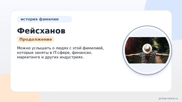 Фамилия Фейсханов: происхождение, значение и склонение