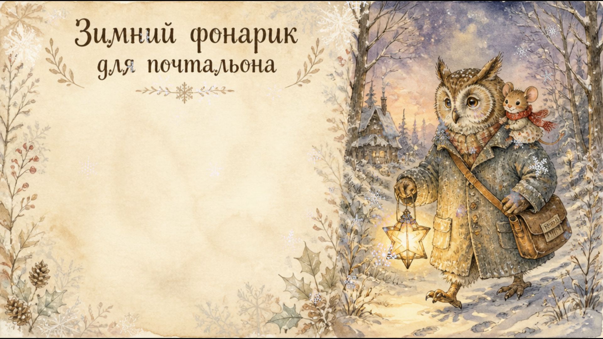 Зимний фонарик для почтальона. Уютная зимняя сказка