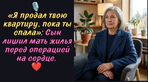 «Я продал твою квартиру, пока ты спала»: Сын лишил мать жилья перед операцией на сердце.