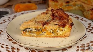 ТВОРОЖНЫЙ ПИРОГ С МАКОМ И ПЕРСИКАМИ
