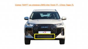 Мелкоячеистая сетка «КАРТ» на стяжках для TENET T7/CHERY TIGGO 7L (для нижней решетки радиатора)