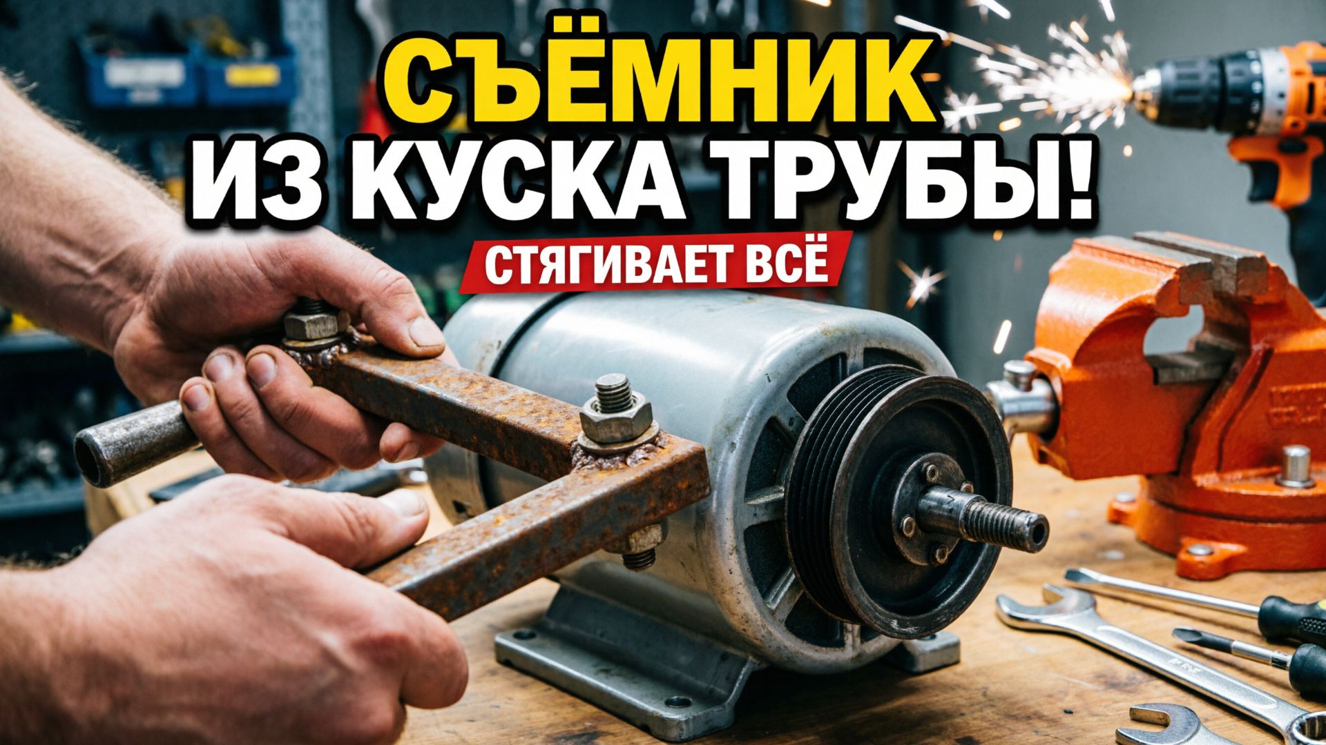 СЪЁМНИК ШКИВОВ И ПОДШИПНИКОВ СВОИМИ РУКАМИ! Гениальный инструмент из куска трубы. Лайфхак