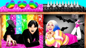 Уэнсдей Аддамс # Секретные домики под кроватью от Fun Challenge